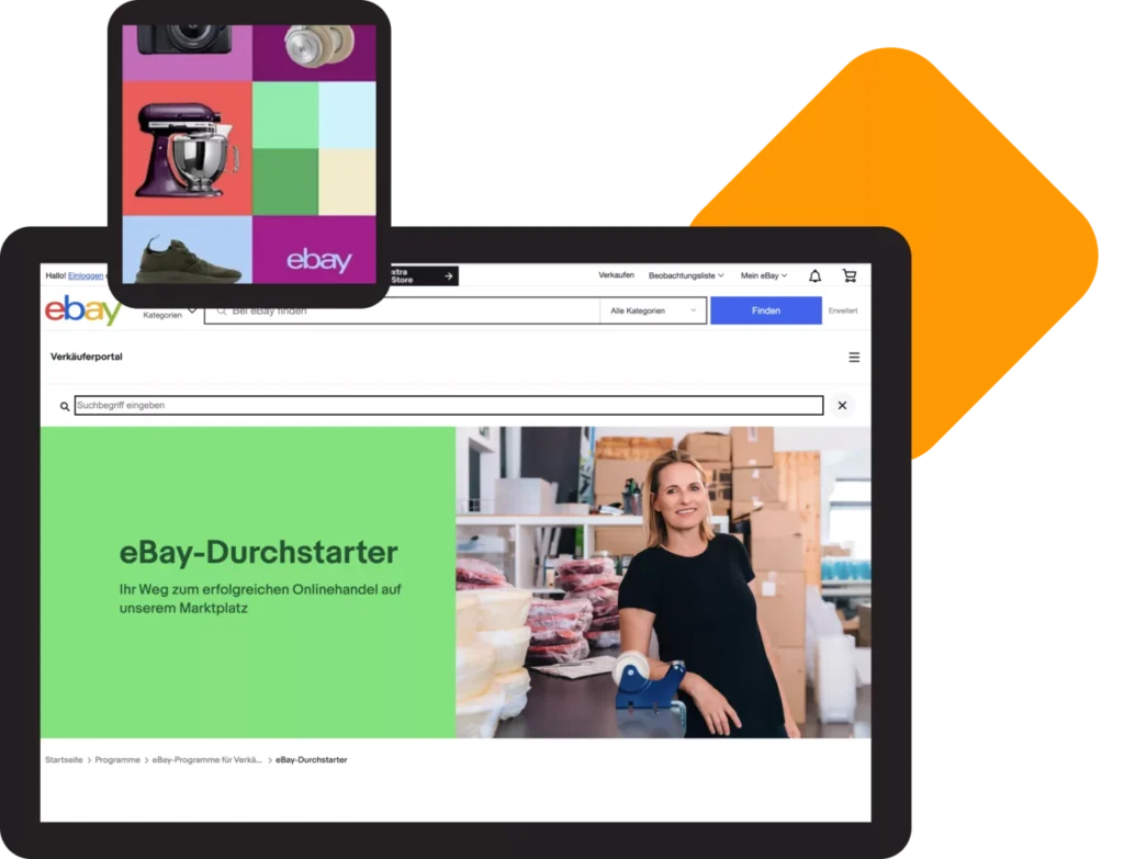 Desktopansicht auf die ebay Startseite