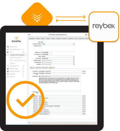 Die brickfox PIM-Schnittstelle bei reybex.