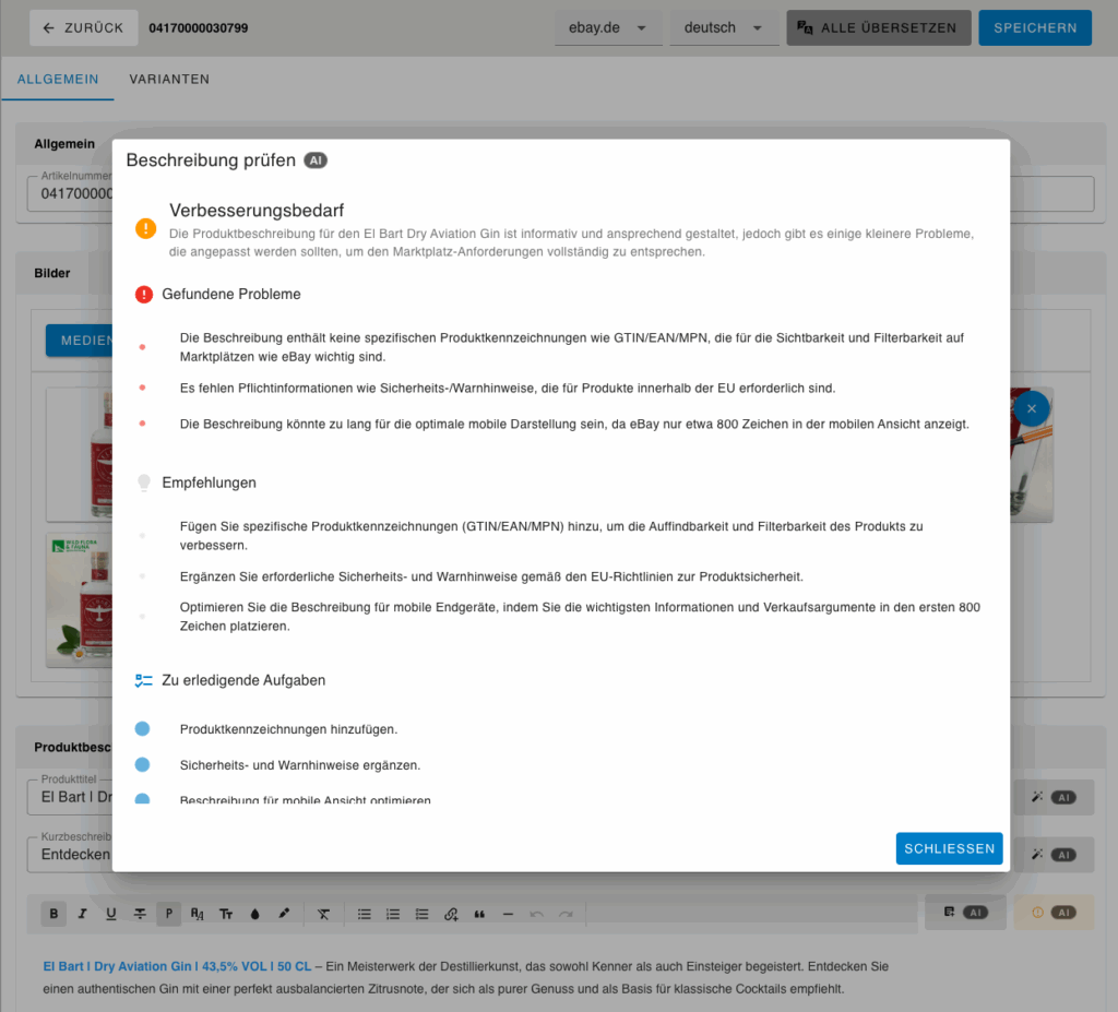 KI Gestützte Produkttextanalyse