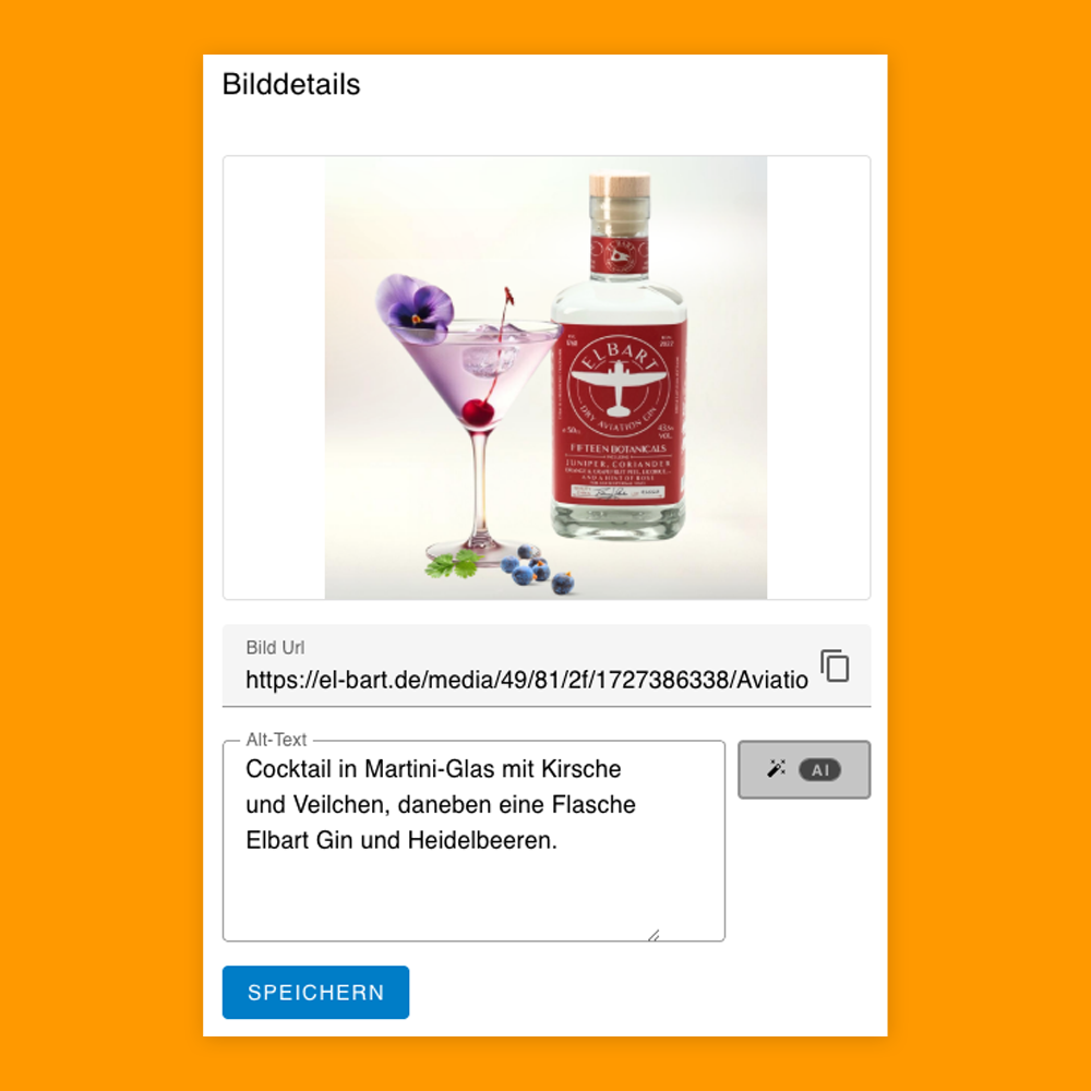 Nahansicht wie ein Alt-Text per KI generiert wird.