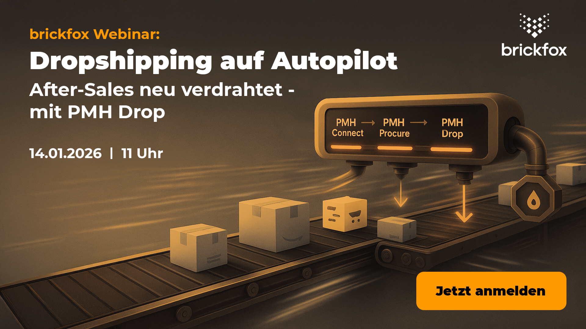 Neues Webinar: Dropshipping auf Autopilot, Ein Lieferband mit Paketen