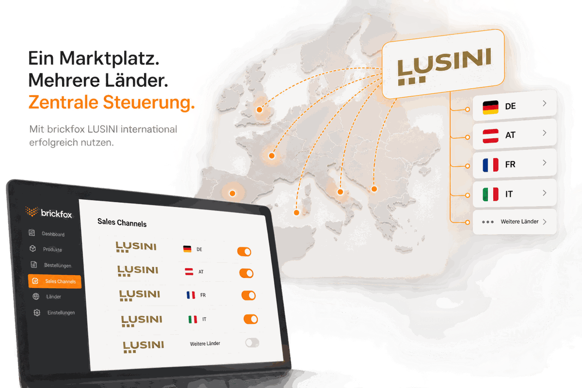 LUSINI Multi-Country Steuerung für internationale Marktplätze über brickfox